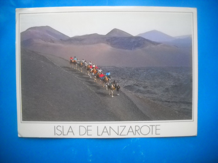 HOPCT 45735 CARAVANA CAMILE DROMADER- LANZAROTE SPANIA-STAMPILOGRAFIE-CIRCULATA