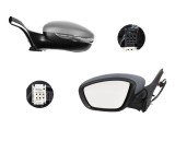 Oglinda exterioara Peugeot 2008, 03.2013-, Peugeot 208, 04.2012- , partea Stanga, culoare sticla crom, sticla convexa, cu carcasa grunduita, cu incal