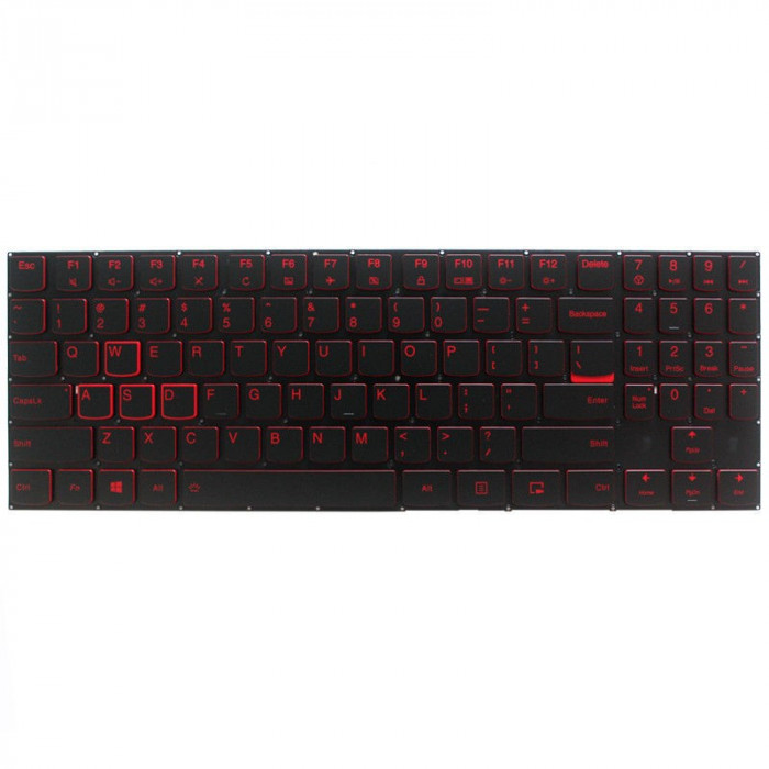 Tastatura Laptop, Lenovo, Legion Y7000-2019 Type 81NS, cu iluminare, layout US, taste rosii