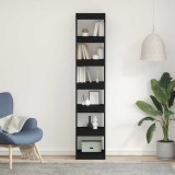 VidaXL Dulap pentru cărți Negru Stejar 40x30x198 cm Lemn prelucrat