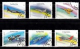 A12 S6 4 - Timbre foart vechi - Tanzania - aviatie - avioane militare de vanatoare