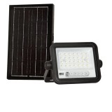 Proiector solar 50W, lumina rece 6400K, IP65, negru, iluminare exterioara
