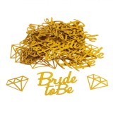 Confetti Decorativ Fun Hens, Bride to Be, Set 100 Bucăți, Glitter Auriu, Dimensiuni 3-5cm