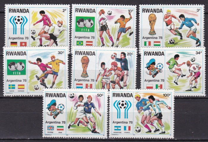 Rwanda 1978 sport fotbal MI 944-951 MNH
