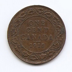 Canada 1 Cent 1918 - George V (with "DEI GRA") Bronz, 25.5 mm KM-21 (1)