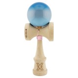 Kendama X Originala, Profesionala, Cyrax, Big Cups V2, Super Sticky Cupe Mari, Rulment Metalic cu Ata 55 cm, Albastru/Gri/Bleu