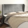 VidaXL Tăblie de pat cu aripioare gri deschis 183x23x118/128cm catifea 3118156