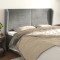 vidaXL Tăblie de pat cu aripioare gri deschis 183x23x118/128cm catifea 3118156