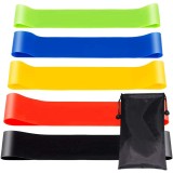 Set 5 benzi elastice pentru fitness, Multicolor, latex natural, 300 x 50 x 1.2 mm, Oem