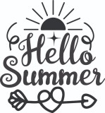 Cumpara ieftin Sticker decorativ, Hello Summer, Negru, 64 cm, 7298ST, Oem