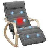 HOMCOM Fotoliu de leagăn cu funcție de masaj, căldură lombară, 3 trepte, acoperire din material textil, Gri | Aosom Romania