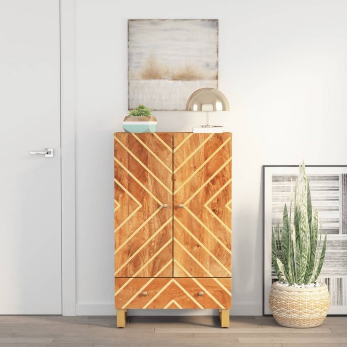 vidaXL Dulap &icirc;nalt, maro și negru, 60x33,5x100 cm, lemn masiv de mango