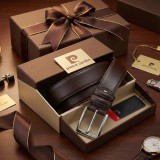 Curea Pierre Cardin Maro pentru barbati, Cutie Premium Personalizata Ideala pentru Cadou