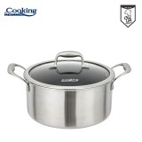 Semioala Inox Heinner 28cm, 7L, Capac Sticla, 3 Straturi, Inductie, Acoperire Ceramica Tip Fagure