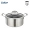 SEMIOALA INOX+CAPAC STICLA IN 3 STRATURI 28x13 CM, 7 L,