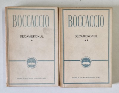 DECAMERONUL , VOLUMELE I - II de GIOVANNI BOCCACCIO , 1957 *EDITIE BROSATA foto