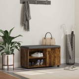 vidaXL Bancă pentru hol cu pernă Simplu Stejar fumuriu 80 x 38 x 46 cm 891508