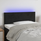 VidaXL Tăblie de pat cu LED, negru, 80x5x78/88 cm, catifea
