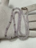 COLIER AMETIST LAVANDA + ARGINT 925 - 72cm - Margele - Vintage !