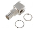 Conector BNC soclu mamă drept 50&Omega; THT pentru montare pe panou
