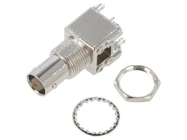 Conector BNC soclu mamă drept 50&Omega; THT pentru montare pe panou