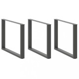 VidaXL Picioare de masă &icirc;n formă de U, 3 buc., antracit, 100x(72-73) cm, oțel