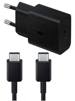 Incarcator Samsung A51 A60 USB-C Fast Charger TA1510EBE-DG905BBE 15W Type-C 1M Negru foto