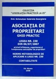 ASOCIATIA DE PROPRIETARI , GHID PRACTIC , LEGEA NR. 230 DIN 06/07/ 2007 , NORME METODOLOGICE DE APLICARE A LEGII , CONTABILITATE , 2008