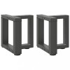 VidaXL Picioare pentru măsuță de cafea &icirc;n formă de T, 2 buc., antracit, 30x25x(30-31) cm, oțel 4013002