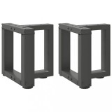 VidaXL Picioare pentru măsuță de cafea &icirc;n formă de T, 2 buc., antracit, 30x25x(30-31) cm, oțel