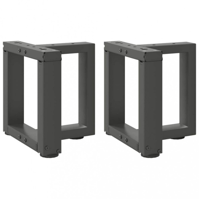 vidaXL Picioare pentru măsuță de cafea &icirc;n formă de T, 2 buc., antracit, 30x25x(30-31) cm, oțel 4013002