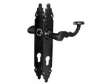 Maner Usa Exterior Negru 90mm Yala Amig Fischer Otel/Zamak Placa 280mm