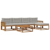 vidaXL Set de canapele de exterior 6 pcs Natural și Gri deschis 3382509