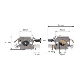 Carburator drujba compatibil Husqvarna 340, 345, 350, 351, 353 cu pompita si 2 tevi Oem