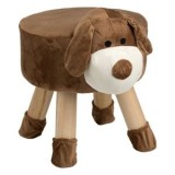 Taburet pentru copii cu design c&acirc;ine, maro, 30x41x3 cm, CMCLASS