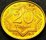 Moneda 20 TYIN - KAZAHSTAN, anul 1993 * cod 5233 A - monetaria ҚҰБ = UNC, Asia