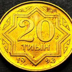 Moneda 20 TYIN - KAZAHSTAN, anul 1993 * cod 5233 A - monetaria ҚҰБ = UNC