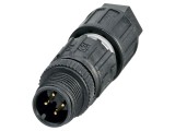 Conector M12 cu 4 pini, IP65, drept, nichelat și aurit - PHOENIX CONTACT
