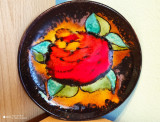 Farfurie decorativa din ceramica glazurata Ruscha -