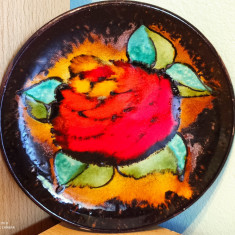 Farfurie decorativa din ceramica glazurata Ruscha -