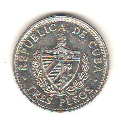 SV * Cuba 3 PESOS 1992 * CHE GUEVARA / Patria sau Moarte * AUNC + foto