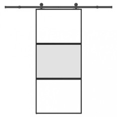 Usa glisanta cu set de feronerie sticla temperata si aluminiu foto