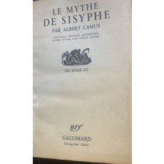 Le mythe de Sisiphe (Mitul lui Sisif- carte veche in franceza)- Albert Camus