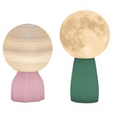 Set de lămpi de birou HOMCOM &icirc;n stil planetar, tricolor, USB, material plastic, Alb | Aosom Romania