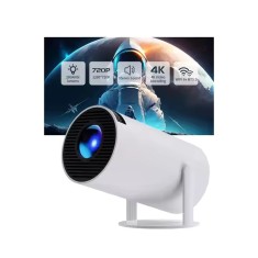 Videoproiector portabil HY300pro, Smart, 160 ANSI, Android 11, Wi-Fi 6 dual, Bluetooth, Rezolutie 1280x720p HD, suport 4K, conexiune HDMI, USB si Mirr