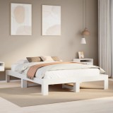 VidaXL Cadru de pat fără saltea, alb, 140x190 cm, lemn masiv de pin 3308745