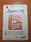 Carte tehnica televizorul sport 251-portabil-perioada comunista-electromagnetica