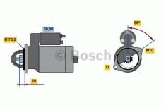 Starter BMW Seria 1 (E87) (2003 - 2013) BOSCH 0 986 022 010