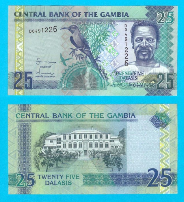 Gambia (p#27) 25 Dalasis 2006 UNC &#039;Devorator de albine&#039; serie: D0491226