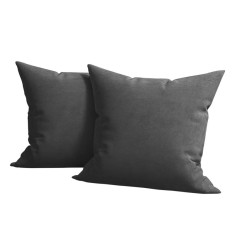 Set 2 huse pernute decorative din catifea cu fermoar, 45x45 cm, Madison, densitate 700 g/ml, Aegean